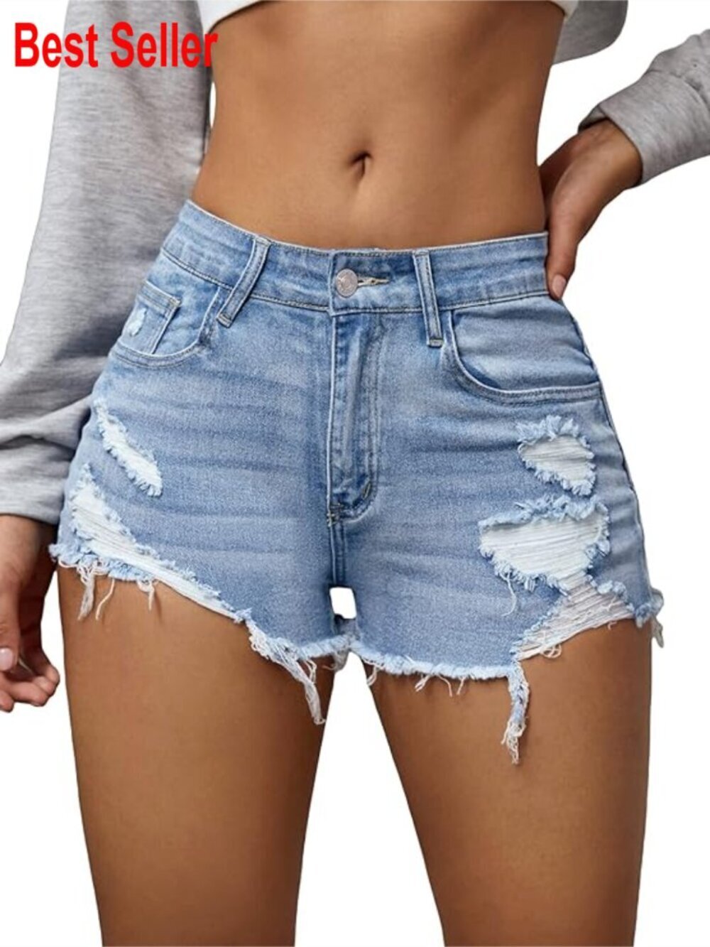 Denim Shorts Ripped Distressed Skinny Mini Low Rise Vintage Summer